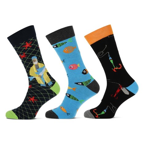 Teckel 3-pack Teckel Herensokken Limited Edition - Beach / Vissen Teckel 3-pack Teckel Herensokken Limited Edition - Beach / Vissen