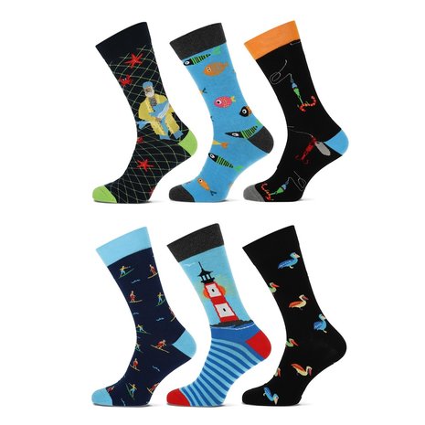 Teckel 3-pack Teckel Herensokken Limited Edition - Beach / Vissen Teckel 3-pack Teckel Herensokken Limited Edition - Beach / Vissen