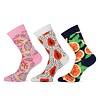 Teckel 3-Paar Dames Sokken met Healthy Foods Thema Teckel 3-Paar Dames Sokken met Healthy Foods Thema