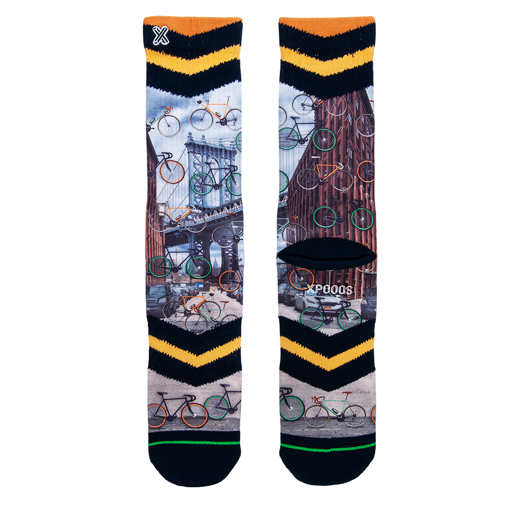 Xpooos XPOOOS Giftbox Sokken 2-Paar | Hotdogs en Fietsen in Brooklyn
