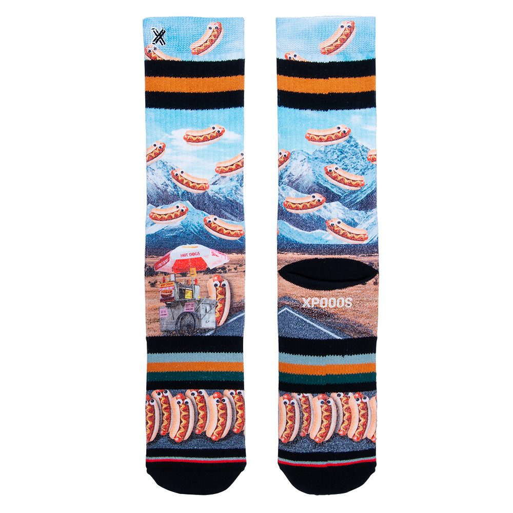 Xpooos XPOOOS Giftbox Sokken 2-Paar | Hotdogs en Fietsen in Brooklyn