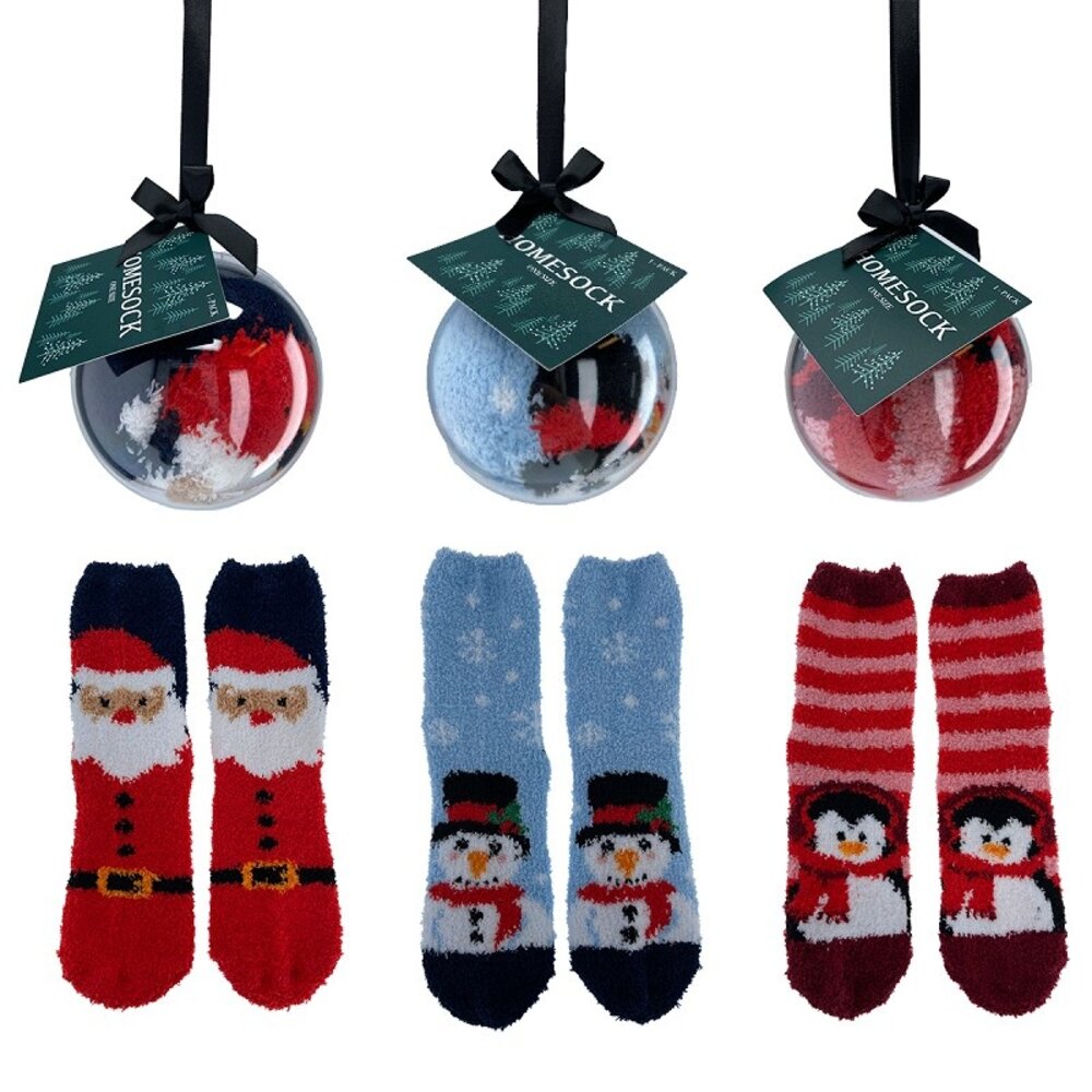 Homesocks Homesocks - 3 x Kerstbal met Sokken