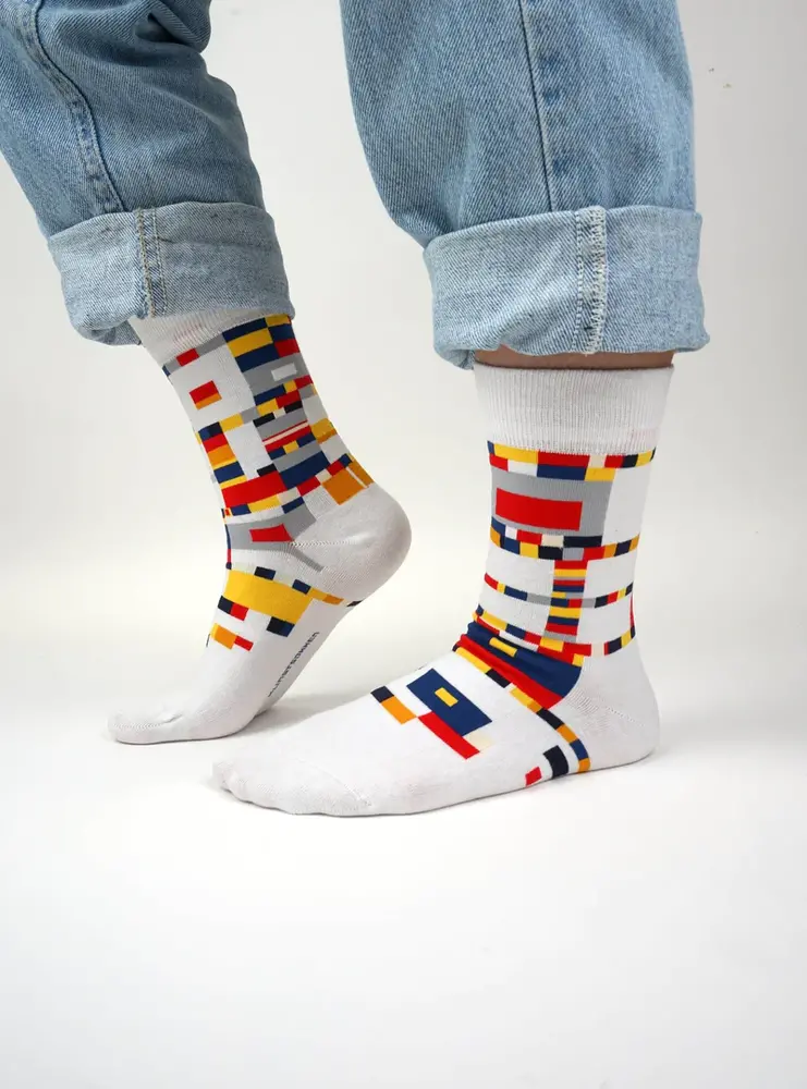 Kunstsokken Piet Mondriaan - Victory Boogie Woogie