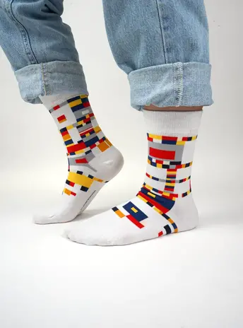 Kunstsokken Piet Mondriaan - Victory Boogie Woogie