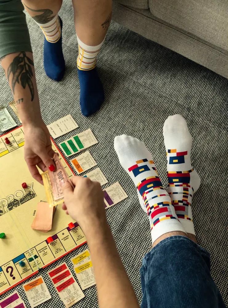 Kunstsokken Piet Mondriaan - Victory Boogie Woogie