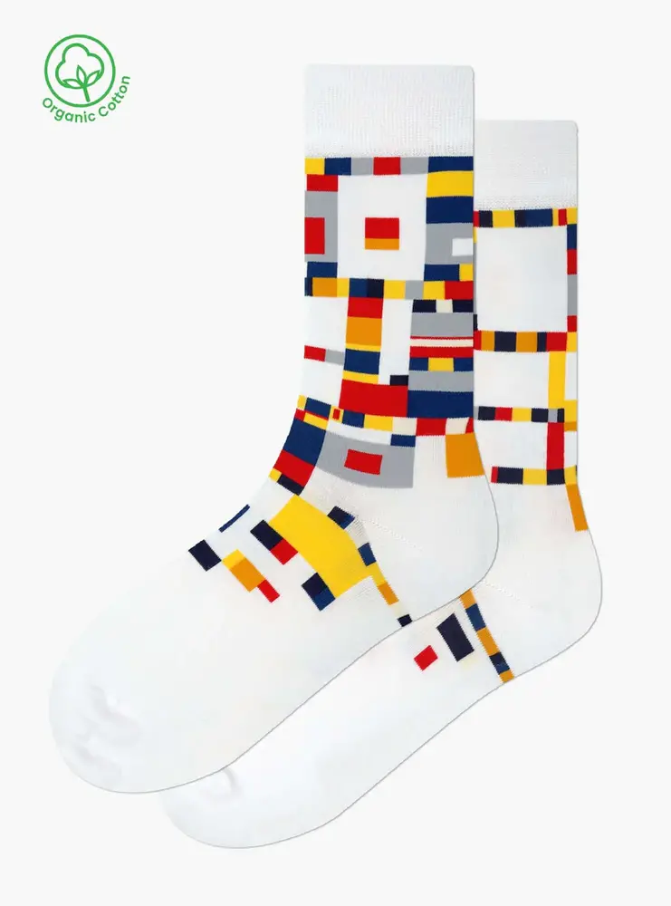 Kunstsokken Piet Mondriaan - Victory Boogie Woogie