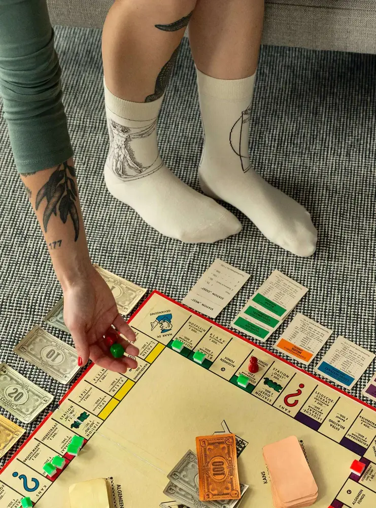 Kunstsokken Leonardo Da Vinci - Vitruvian man Kunstsokken Leonardo Da Vinci - Vitruvian man