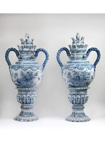 Kunstsokken Delfts Blauw Bloemen Kunstsokken Delfts Blauw Bloemen