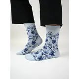 Kunstsokken Delfts Blauw Vogels en Insecten