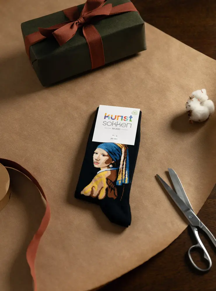 Kunstsokken Meisje met de Parel - Piet Mondriaan Kunstsokken Meisje met de Parel - Piet Mondriaan