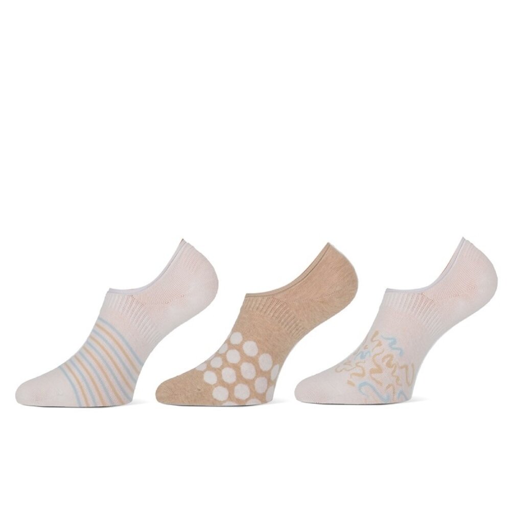 3-Paar Invisible Sneaker Dames Sokken - Figures - Socks-online.nl