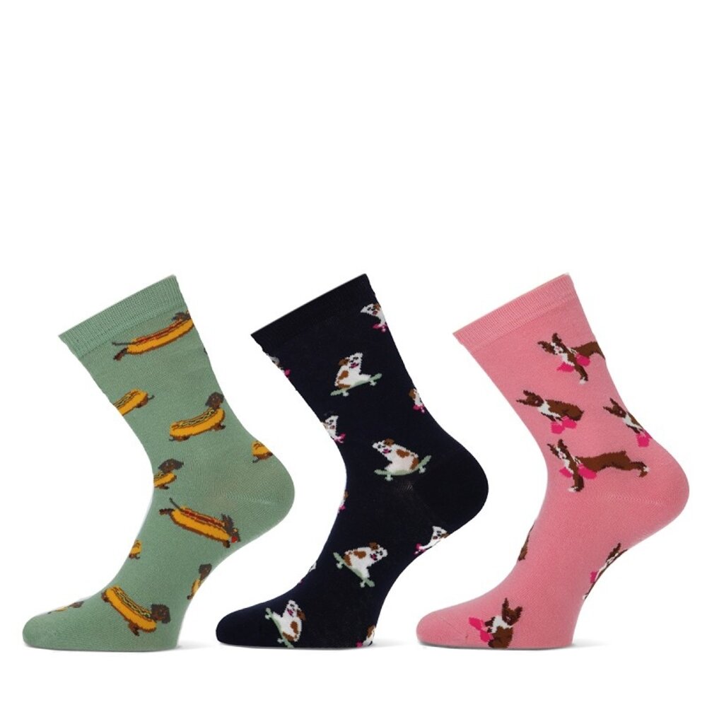 Teckel 3-Paar Dames Sokken -dogs- Limited Edition Teckel 3-Paar Dames Sokken -dogs- Limited Edition