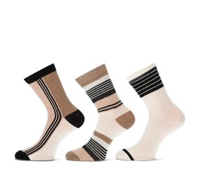 Teckel 3-Paar Dames Sokken met Zebra print in diverse kleuren