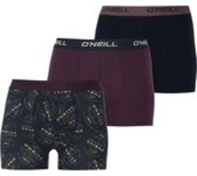 O'Neill O'Neill 3-pack zwart /paars boxershorts O'Neill O'Neill 3-pack zwart /paars boxershorts