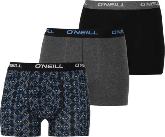 O'Neill O'Neill 3-pack boxershorts -zwart grijs blauw