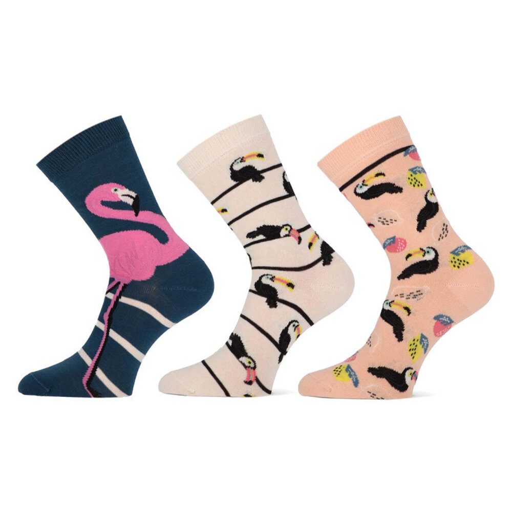 Teckel 3-Paar Dames Sokken tropical birs (Limited Edition) - Copy