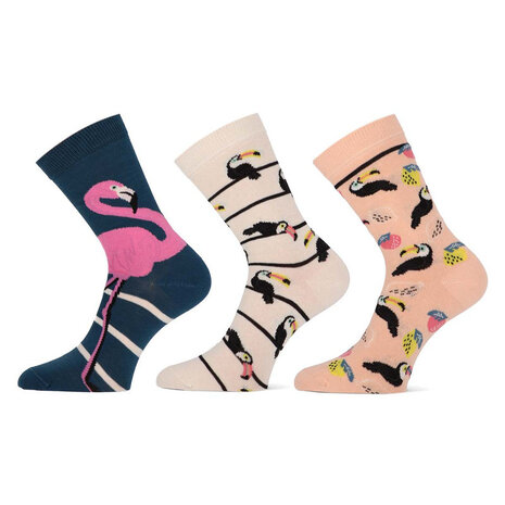 Teckel 3-Paar Dames Sokken tropical birs (Limited Edition) - Copy