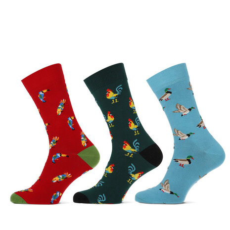 Teckel 3-Paar Heren Sokken - Birds Teckel 3-Paar Heren Sokken - Birds