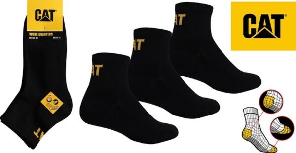 Caterpillar - Cat CAT Work Sneakers – Korte Werksokken (3‑paar)
