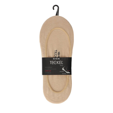 Teckel Teckel 3‑Paar Invisible Ballerina Sneaker Sokken – Anti‑Slip – Maat 36/42