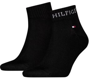 Tommy Hilfiger Quarter Sokken Zwart – Heren – 2‑Pack