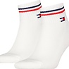 Tommy Hilfiger Unisex Quarter Socks Zwart of Wit – Vintage Look – 2‑Pack