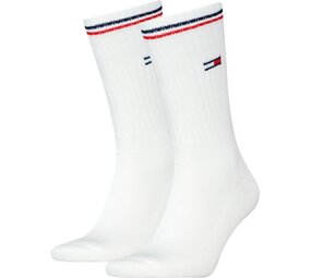 Tommy Hilfiger Lifestyle Crew Sokken – Unisex Zwart of Wit – 2‑Pack