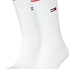 Tommy Hilfiger Lifestyle Crew Sokken Zwart of Wit – Unisex – 2‑Pack – Biologisch Katoen & Halve Badstof Zool