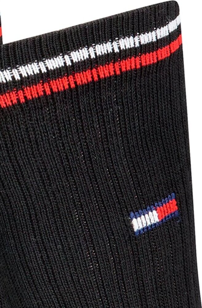 Tommy Hilfiger Lifestyle Crew Sokken Zwart of Wit – Unisex – 2‑Pack – Biologisch Katoen & Halve Badstof Zool