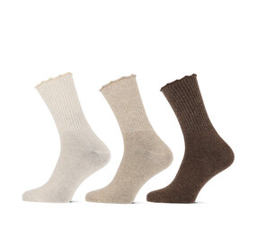 Teckel 3-Pack Women Socks Ruffle Top Teckel 3-Pack Women Socks Ruffle Top