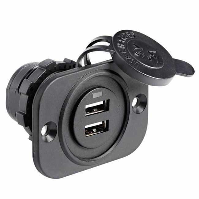 Double Recessed USB Socket 12/24V