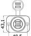 Double Recessed USB Socket 12/24V