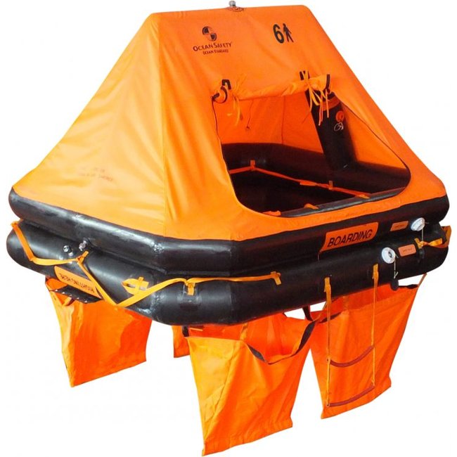 Ocean Safety 6 Man Ocean Standard Life Raft Pirates Cave Chandlery