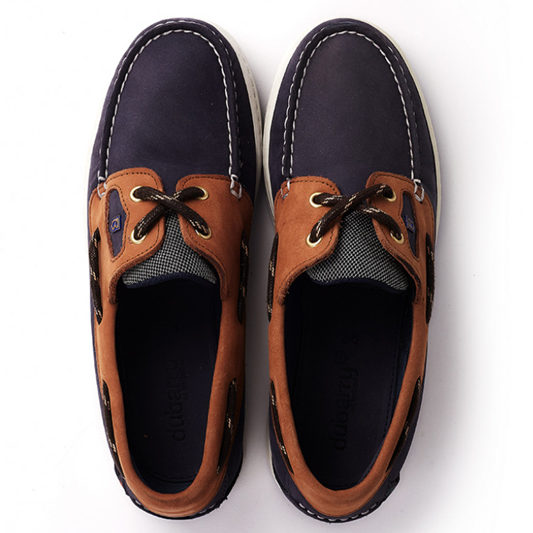 Dubarry Cannes Womens Deck Shoe Denim/Tan Pirates Cave Chandlery