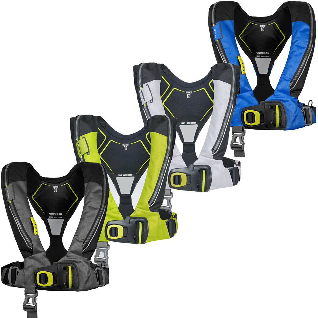 Spinlock's Deckvest 6D Life Jacket available in three different colours