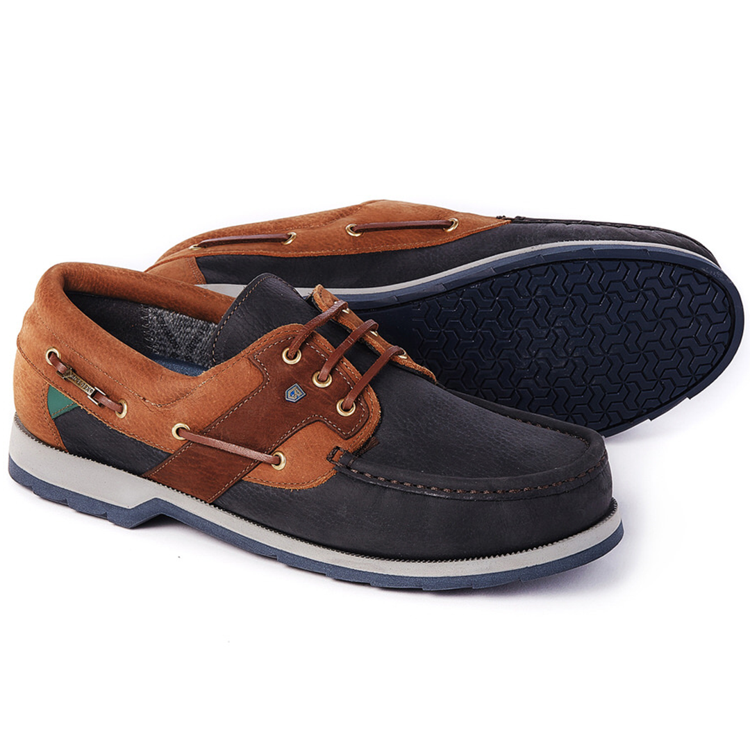 Dubarry Clipper Mens Deck Shoes Navy/Brown 2021 - Pirates Cave Chandlery