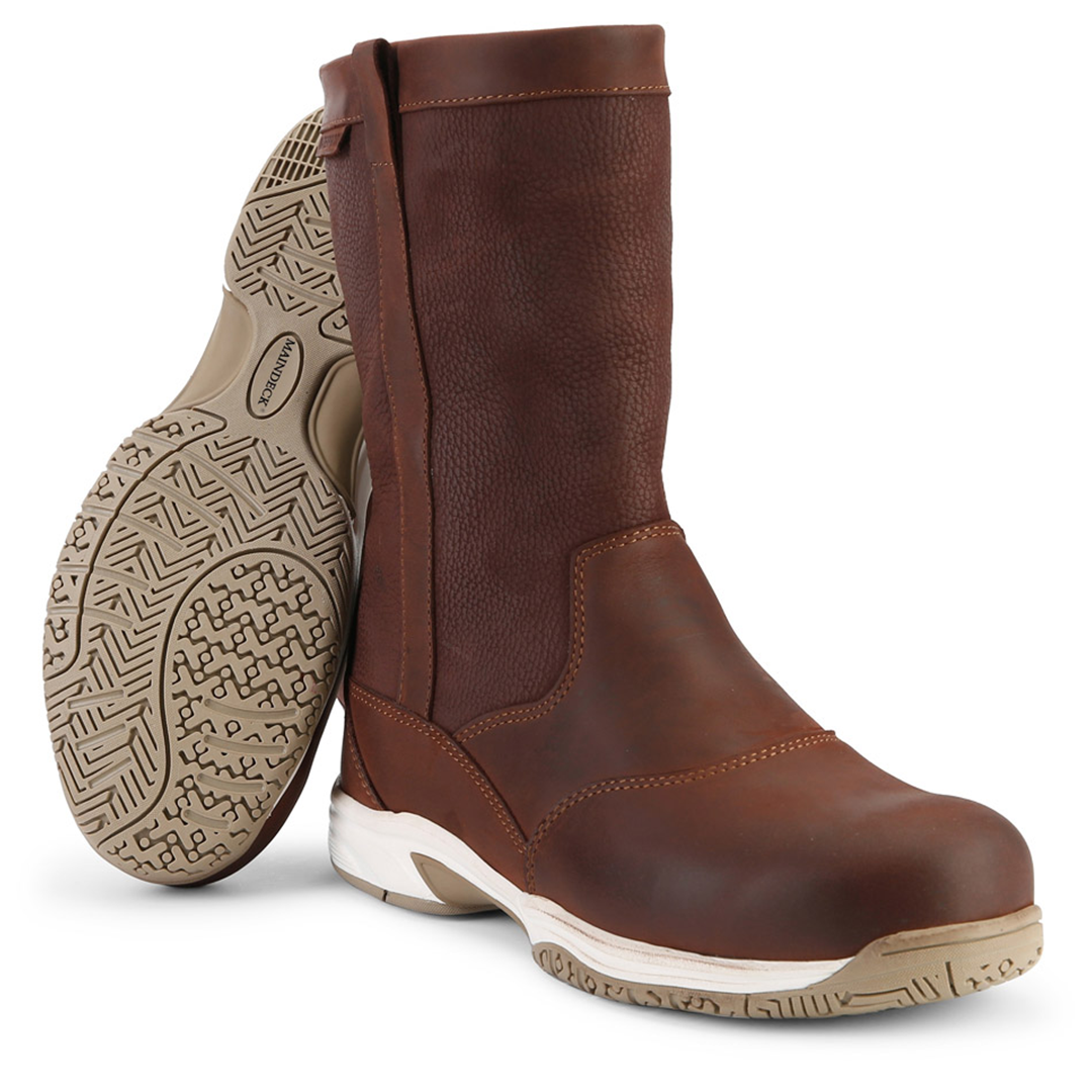 Maindeck Waterproof Short Leather Sailing Boots Brown Pirates Cave Chandlery