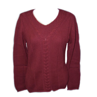 Alpaca Alpaca Candela Womens V Neck Raspberry