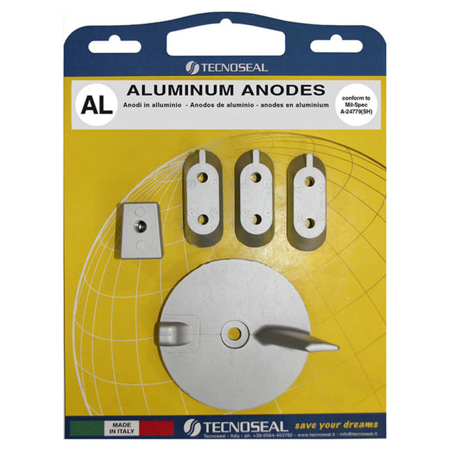 Tecnoseal Aluminium Yanmar 4T 40-60hp Engine Anode Kit