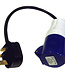 Shore Power Conversion Lead 16A Mains Plug to Site Socket Female