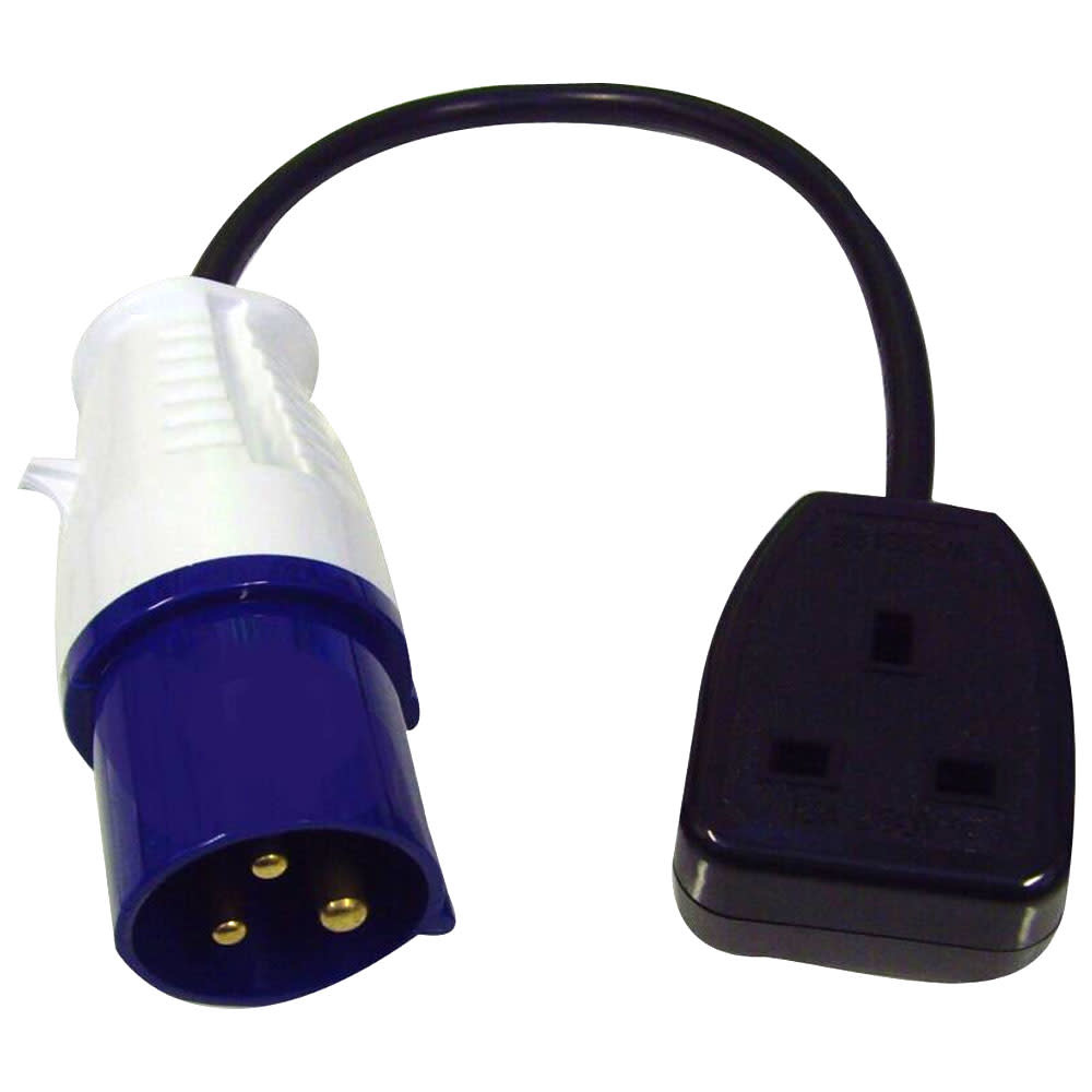 Shorepower 16A13A Conversion Lead Mains Socket to Site Plug Male