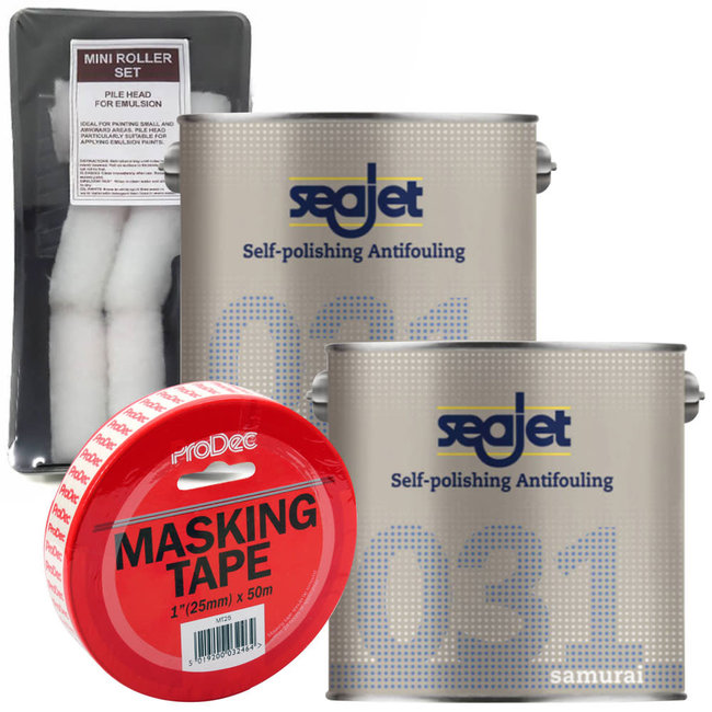 Seajet Samurai 031 Antifoul 2.5L (x2) + FREE Roller Pack & Masking Tape