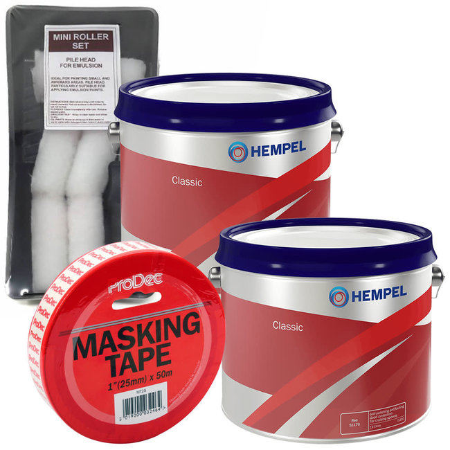 Hempel Classic Antifoul 2.5L (x2) + FREE Roller Pack & Masking Tape