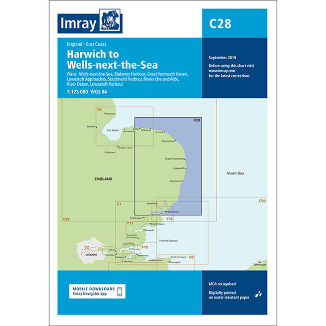 Imray C28 East Coast - Harwich to Wells-next-the-Sea Charts