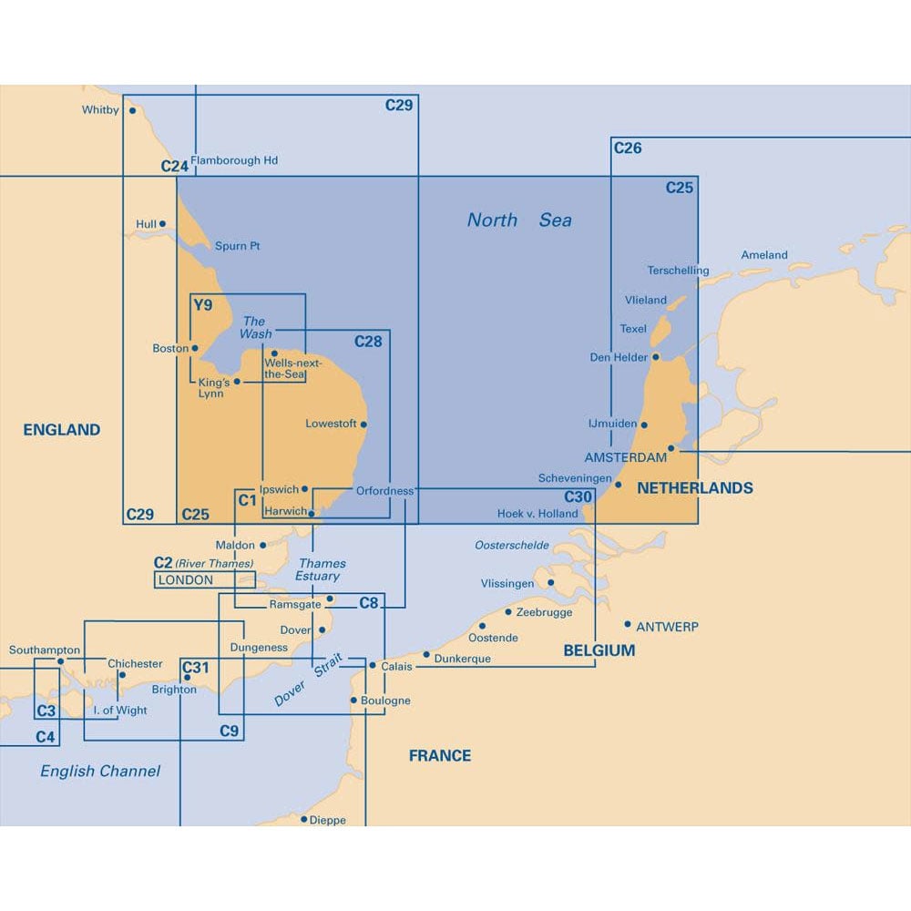 C25 Imray Passage Chart - Southern North Sea - Harwich to River Humber ...