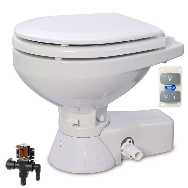 Jabsco Quiet Flush Compact Bowl Electric Toilet for Fresh Water