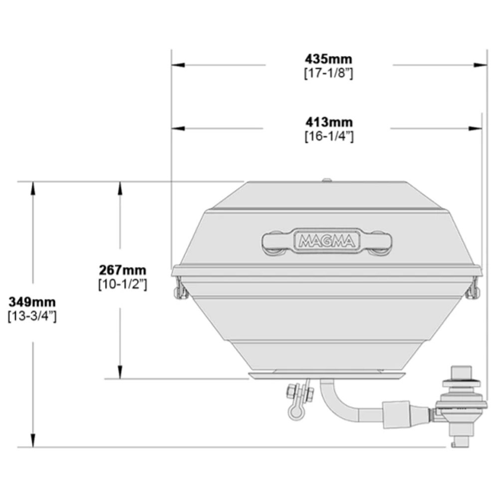 Magma 48 Person Marine Kettle Gas Grill Boat BBQ Pirates Cave Chandlery