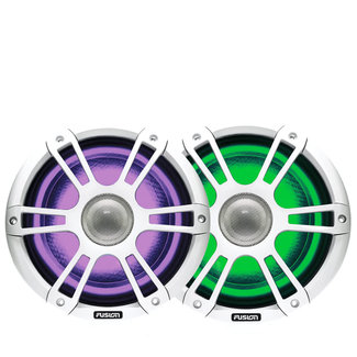 Fusion Fusion Signature Series 3 Sports White Marine Speakers w/ CRGBW