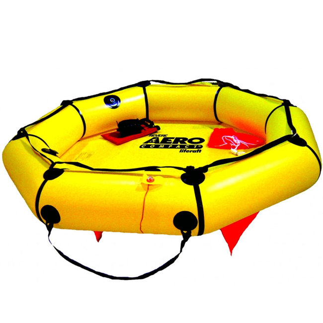 Ocean Safety 4 Man Aero Compact Life Raft w/ Canopy Pirates Cave