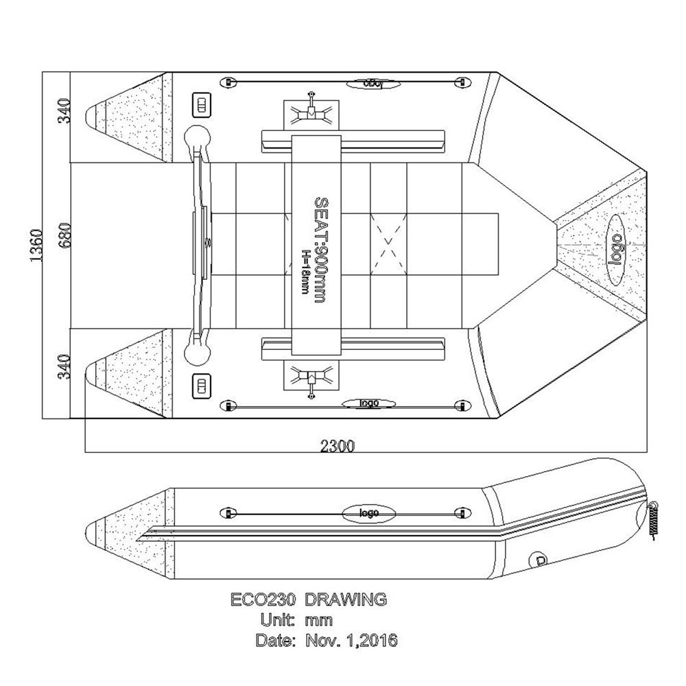 Seago 230 Slatted Floor Inflatable Dinghy with ePropulsion Spirit 1.0